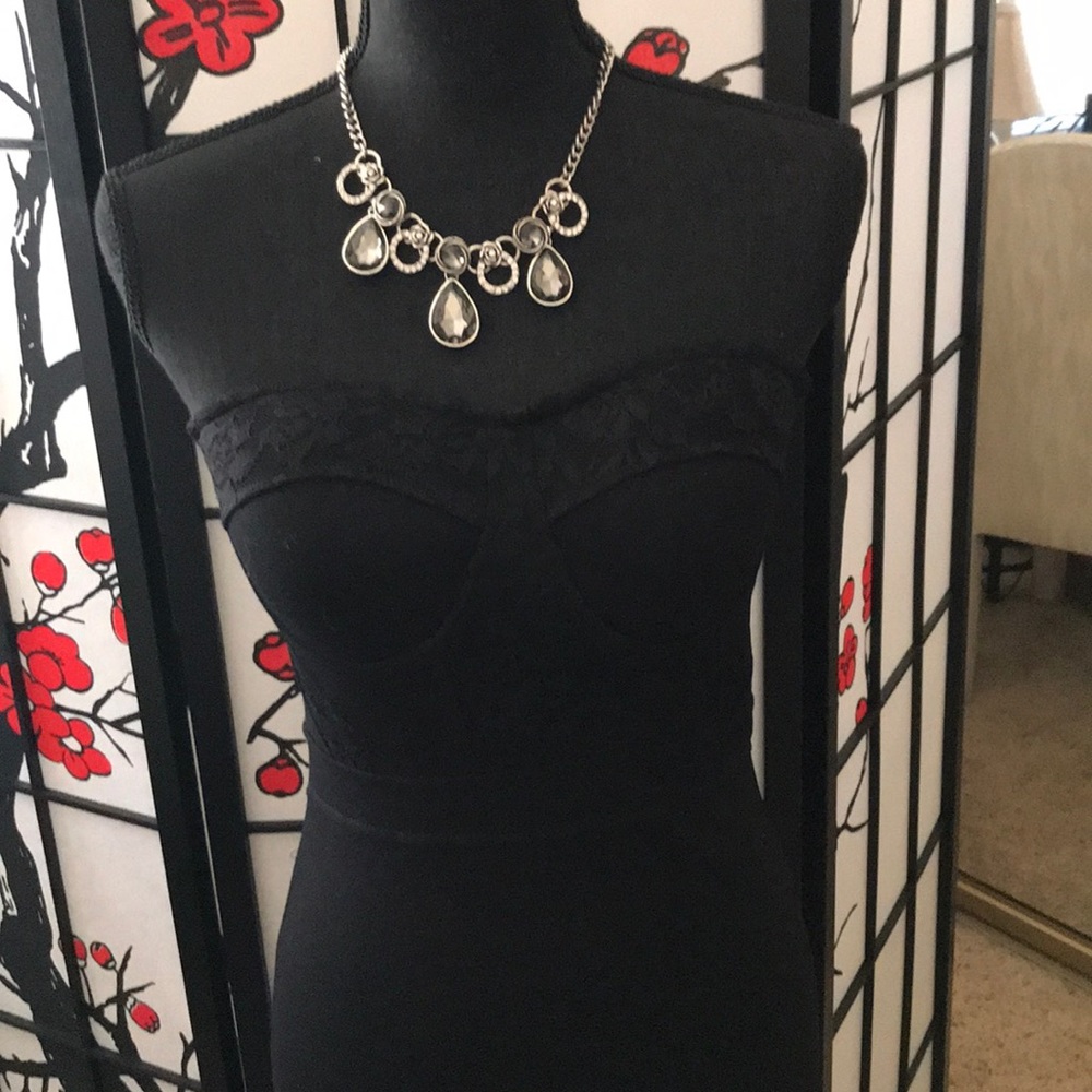NWT Mind Code Black Strapless Bra Dress
